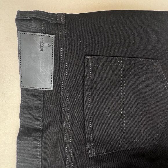 Triarchy Jeans Men 36 Slim Straight Stretch black  country Dark Denim Button Fly - Picture 11 of 12